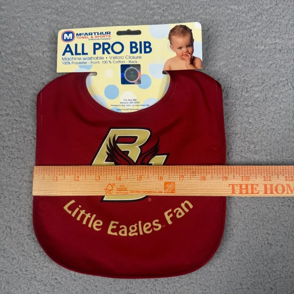 Boston College Baby Bib Red Little Eagles Fan NCAA Infant McArthur All‎ Pro NWT